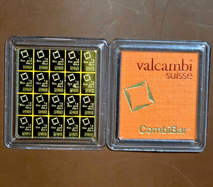 20x1g Valcambi gold combibars