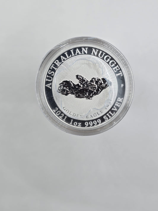 1oz 2021 Golden Eagle nugget silver coin (edge toning)