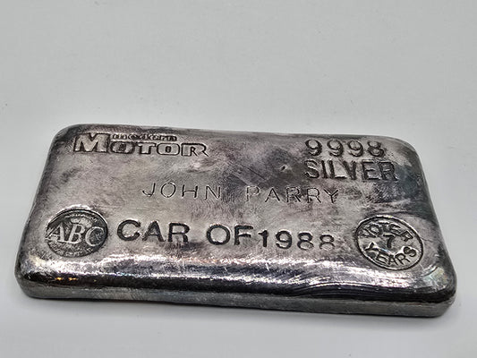 Rare vintage 250g ABC Motor silver bar for judges
