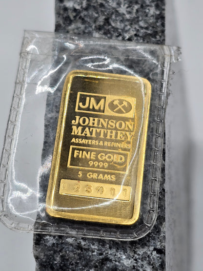 5g Johnson Matthey gold bar