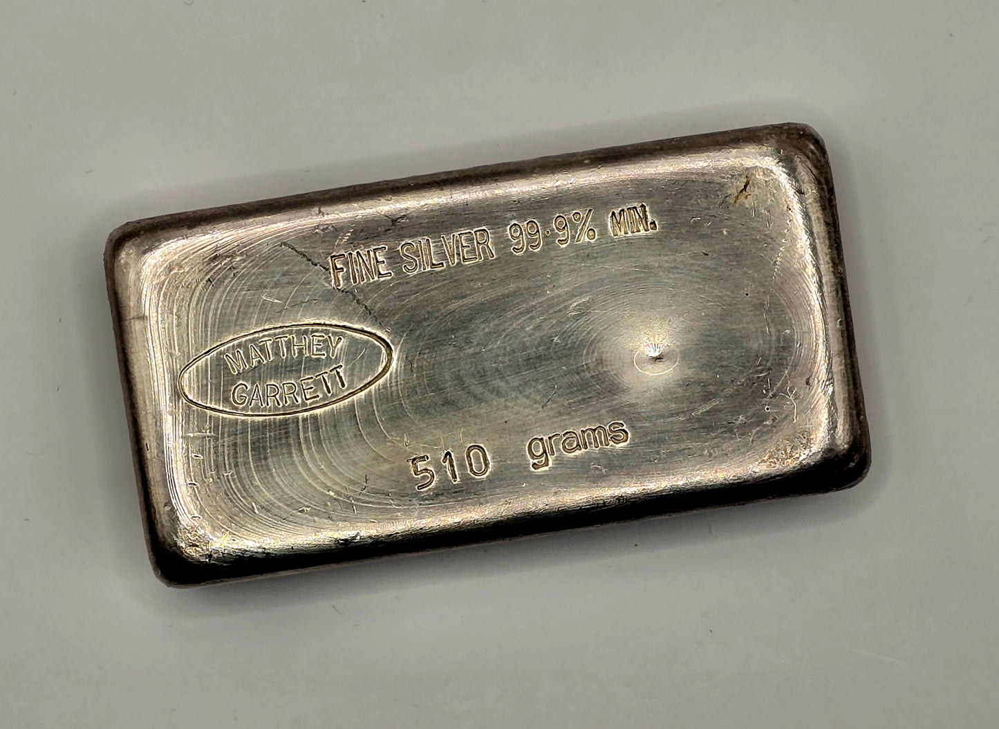 510g Vintage Matthey Garrett silver bar
