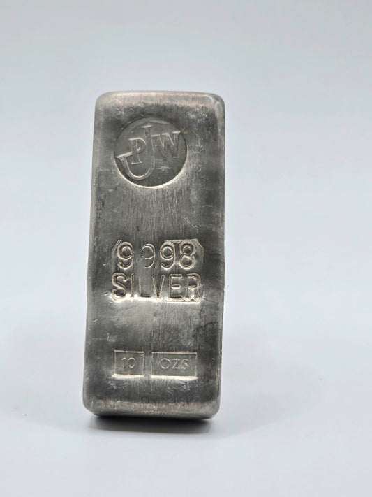 Vintage PJW 10oz silver bar