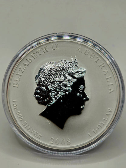 1oz 2008 Lunar Series 2 Mouse silver coin