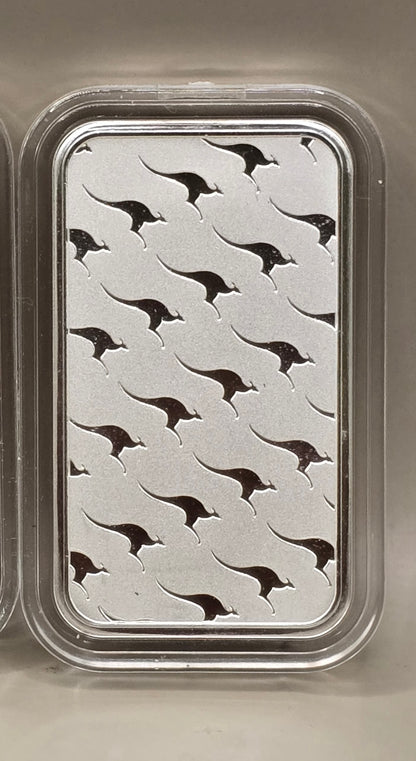 1oz silver kangaroo bar Perth Mint in capsule