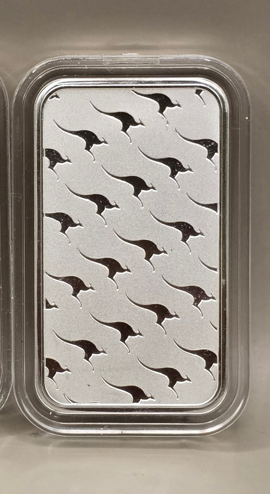 1oz silver kangaroo bar Perth Mint in capsule