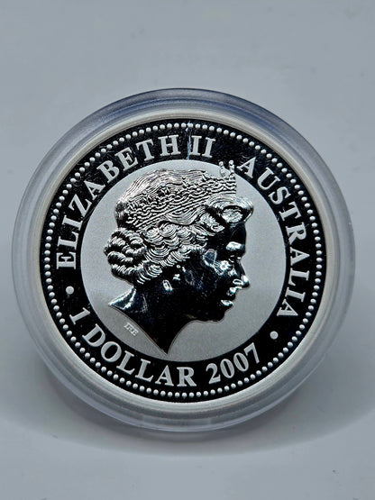 1oz Series 1 2007 Tiger silver coin