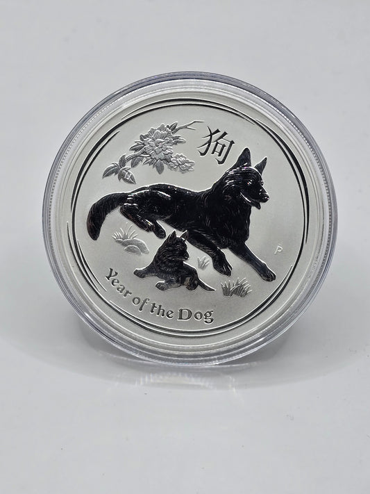 1oz 2018 Lunar Series 2 Dog silver coin