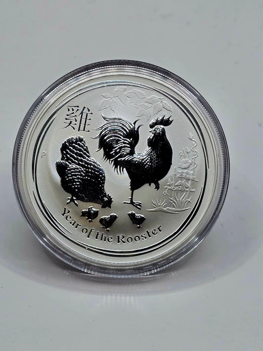 1oz 2017 Lunar Series 2 Rooster silver coin