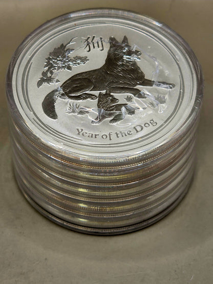 2oz 2018 silver Lunar Dog Perth Mint series 2