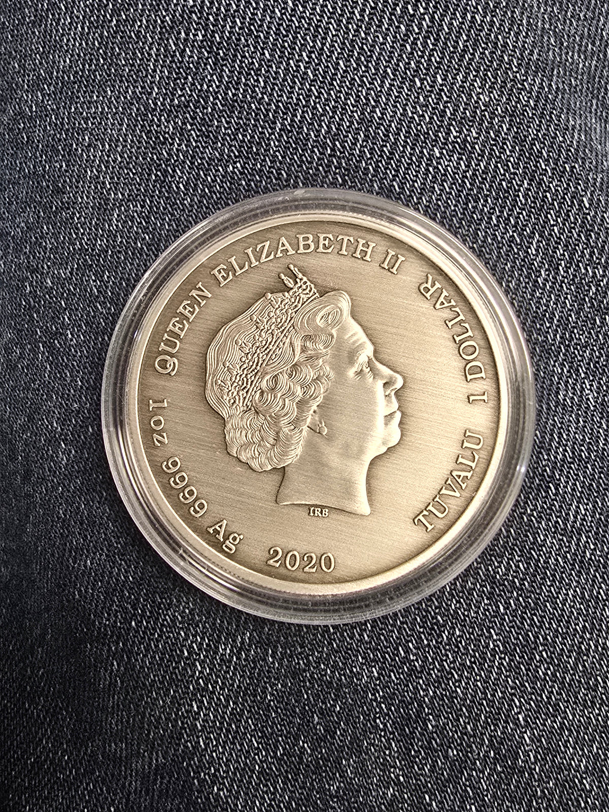 1oz 2020 antiqued silver Zeus god